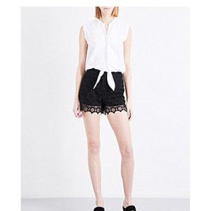 From Paris SCALLOPED-HEM COTTON AND LACE ROMPER M